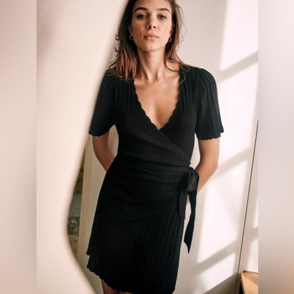 Sezane Black Wrap Dress